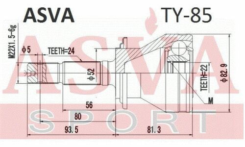 ШРУС Asva, наружный, для Daihatsu Terios, арт. TY-85