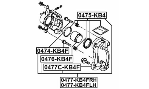 Ремкомплект тормозного суппорта Febest, арт. 0475-KB4