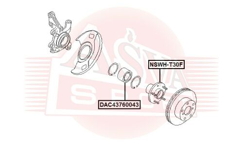 Подшипник ступицы Asva, арт. DAC43760043