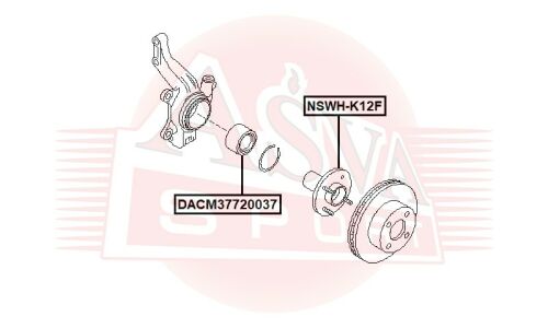 Подшипник ступицы Asva, арт. DACM37720037