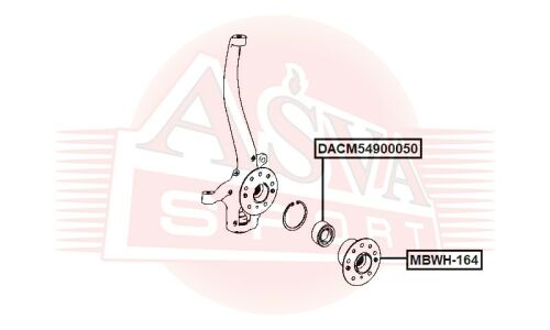 Подшипник ступицы колеса Asva, арт. DACM54900050