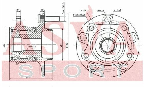 Ступица колеса Asva, арт. MZWH-CX7R