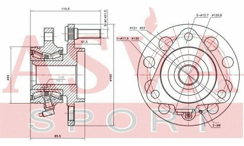 Ступица колеса Asva, для SsangYong Rexton, арт. SYWH-REXF