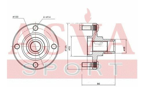 Ступица колеса Asva, арт. TYWH-AE110F