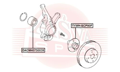 Ступица колеса Asva, передняя, арт. TYWH-SCP90F