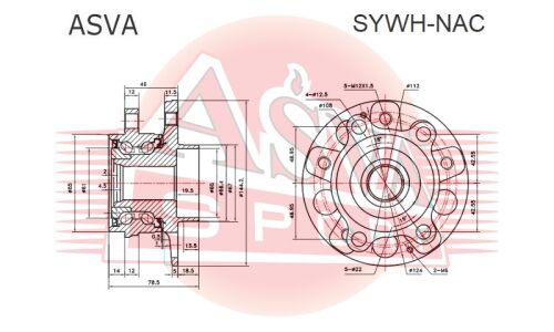 Ступица колеса Asva, арт. SYWH-NAC