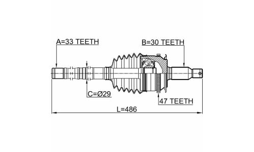 ШРУС Febest, внешний, арт. 0414-KB4A47L