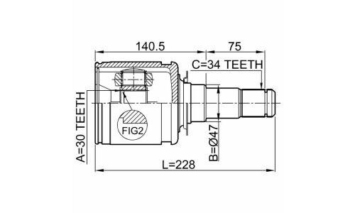 ШРУС Febest, внутренний, арт. 0111-200
