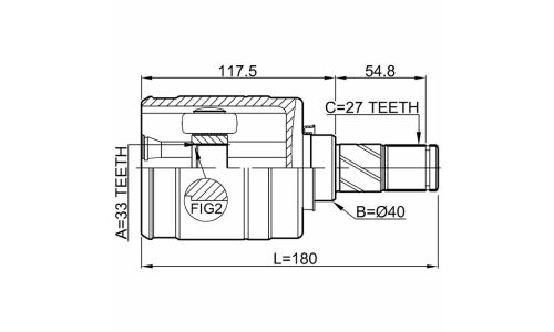 ШРУС Febest, передний, левый, внутренний, арт. 0211-JJ10ELH