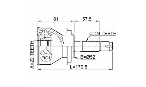 ШРУС Febest, внешний, арт. 0110-J210