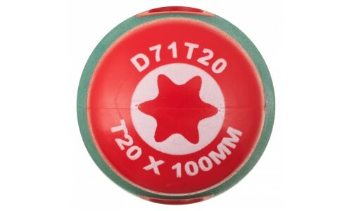 Отвёртка Torx Jonnesway, T20x100мм, магнитная, арт. D71T20