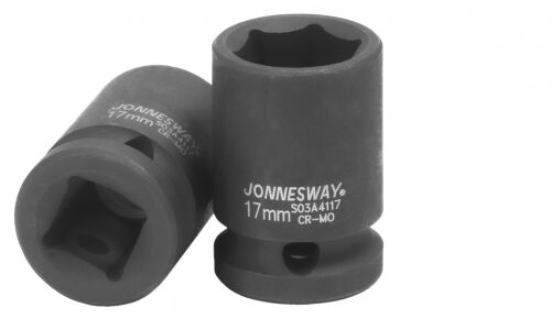 Головка торцевая ударная Jonnesway, короткая, 6-гранная, под квадрат 1/2", 17мм, арт. S03A4117