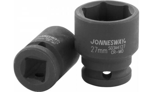 Головка торцевая ударная Jonnesway, короткая, 6-гранная, под квадрат 1/2", 21мм, арт. S03A4121
