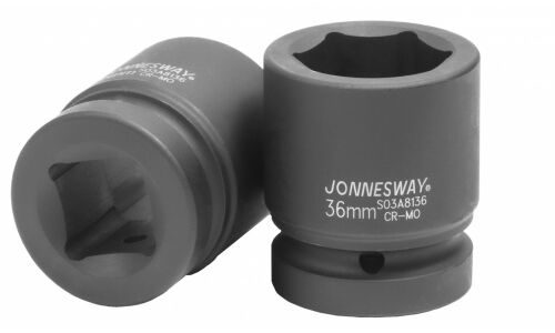 Головка торцевая ударная Jonnesway, короткая, 6-гранная, под квадрат 1", 36мм, арт. S03A8136