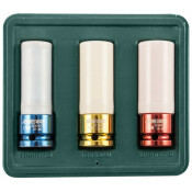 Набор головок торцевых Jonnesway, длинные, 6-гранные, под квадрат 1/2