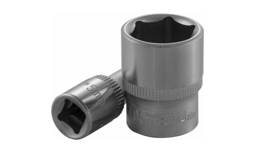 Головка торцевая Jonnesway, короткая, 6-гранная, под квадрат 1/4", 5.5мм, арт. S04H21055