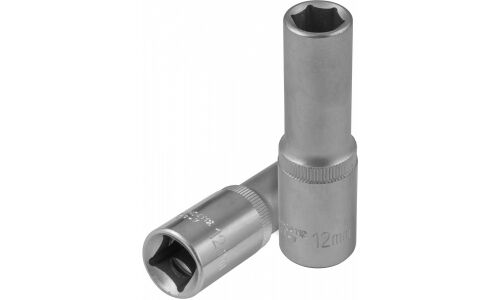 Головка торцевая Jonnesway, длинная, 6-гранная, под квадрат 1/2", 12мм, арт. S04HD4112