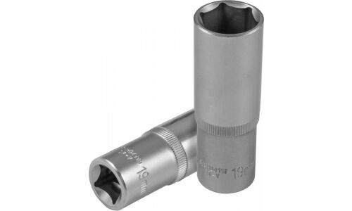 Головка торцевая Jonnesway, длинная, 6-гранная, под квадрат 1/2", 19мм, арт. S04HD4119