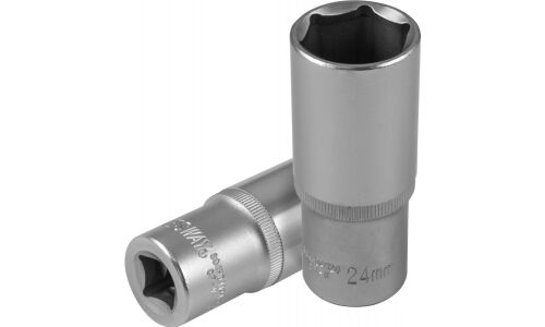 Головка торцевая Jonnesway, длинная, 6-гранная, под квадрат 1/2", 24мм, арт. S04HD4124