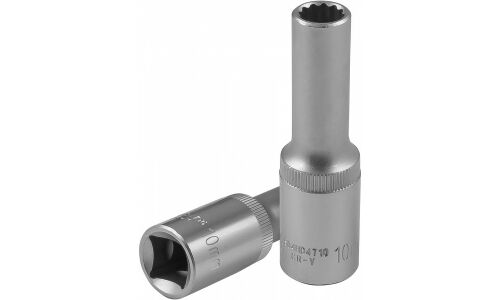 Головка торцевая Jonnesway, длинная, 12-гранная, под квадрат 1/2", 10мм, арт. S04HD4710