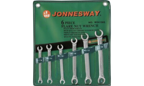 Набор разрезных ключей Jonnesway, от 8мм до 19мм, комплект 6 предметов, арт. W24106S