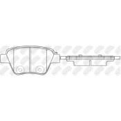 Колодки тормозные дисковые NiBK, комплект на ось (4 шт), арт. PN0550