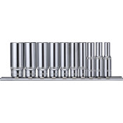 Набор головок торцевых Ombra, длинные, 12-гранные, под квадрат 1/4