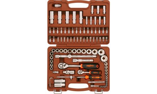 Набор инструментов Ombra, с трещоткой, под размеры 1/2, 1/4", комплект 94 предмета, арт. OMT94S12