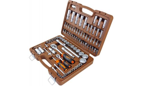 Набор инструментов Ombra, с трещоткой, под размеры 1/2, 1/4", комплект 94 предмета, арт. OMT94S12