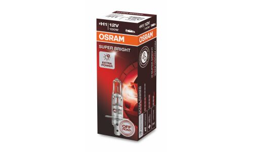 Лампа галогенная Osram Super Bright H1 (P14.5s, T8), 12В, 100Вт, 3200К, 1 шт, арт. 62200SBP