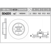 Диск тормозной  (40206-0M602) Sangsin, арт. SD4205