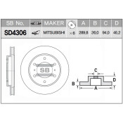 Диск тормозной  (MR407116) Sangsin, арт. SD4306