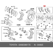 Колодки тормозные дисковые Toyota, передние, комплект на ось (4 шт), арт. 04465-48170