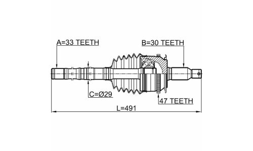 ШРУС Febest, внешний, арт. 0414-KB4A47R