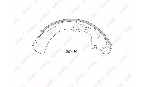 Колодки тормозные барабанные LYNXauto, комплект на ось (4 шт), арт. BS-5713
