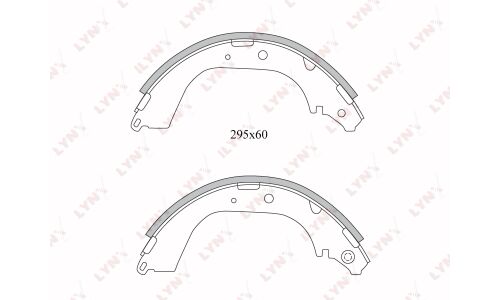 Колодки тормозные барабанные LYNXauto, комплект на ось (4 шт), арт. BS-7519