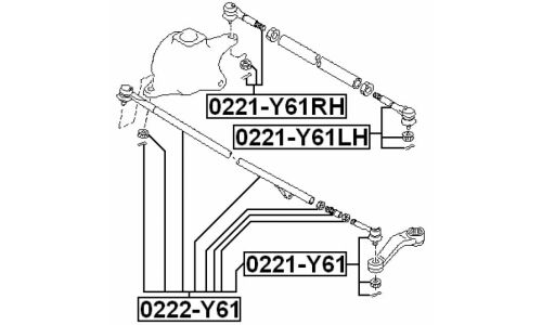 Тяга рулевая Febest, арт. 0222-Y61
