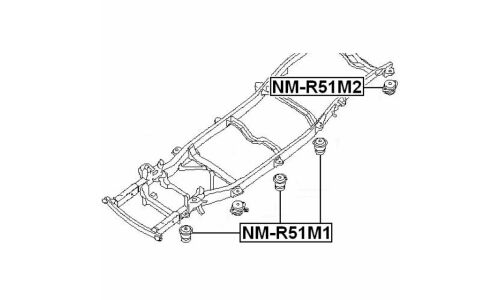 Подушка рамы | зад прав/лев Febest, арт. NM-R51M2