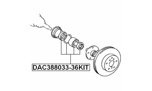 Подшипник ступицы колеса Febest, арт. DAC388033-36KIT