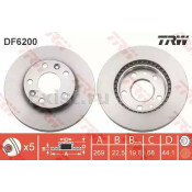 Диск тормозной | перед TRW DF6200