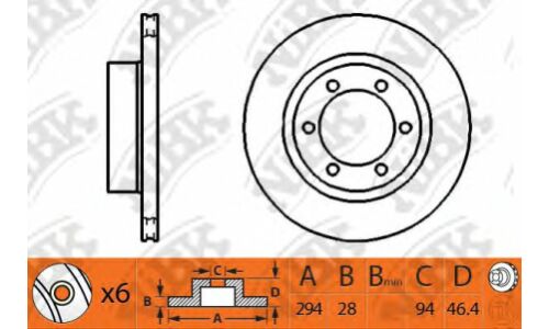 Диск тормозной NiBK, арт. RN1247