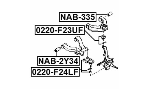 Опора шаровая Febest, передняя, нижняя, арт. 0220-F24LF