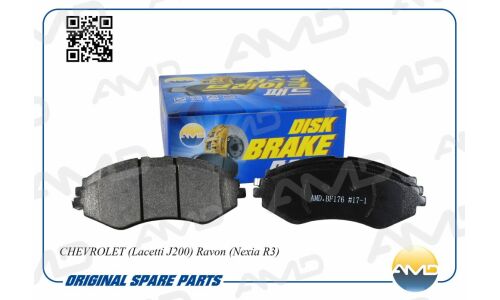 Колодки тормозные дисковые AMD, передние, комплект на ось (4 шт), арт. AMD.BF176