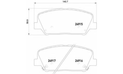 Колодки тормозные дисковые Brembo, комплект на ось (4 шт), арт. P30065