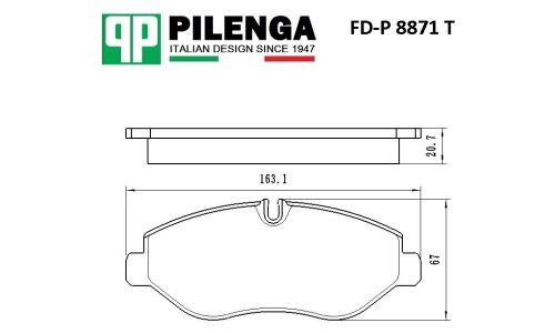 Колодки тормозные Pilenga дисковые, арт. FD-P 8871 T