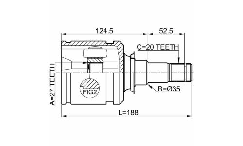 Шрус внутренний 27x35x20 | перед лев Febest, арт. 0111-AZT255LH