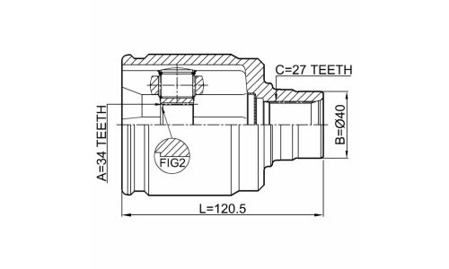 Шрус внутренний 34x40x27 | перед прав Febest, арт. 0311-CL20RH