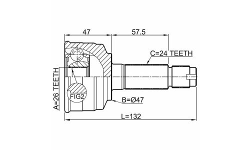 ШРУС Febest, передний, внешний, арт. 0110-075