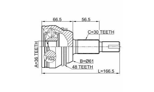 ШРУС Febest, внешний, арт. 0110-GSX30A48
