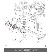 Ступица колеса GM, задняя, левая, арт. 13500592